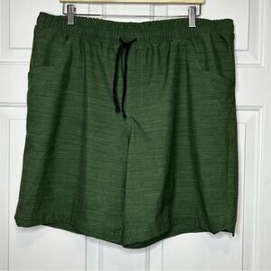 Columbia Green Heathered Shorts Mens Elastic Waist Drawstring XL